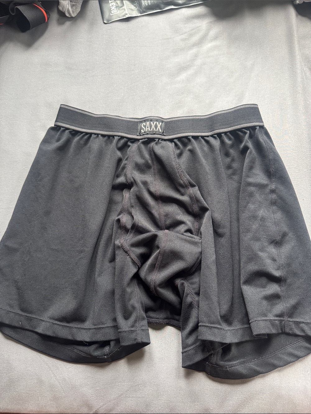 Saxx Black Men's Performance Boxer Briefs with Supportive Pouch